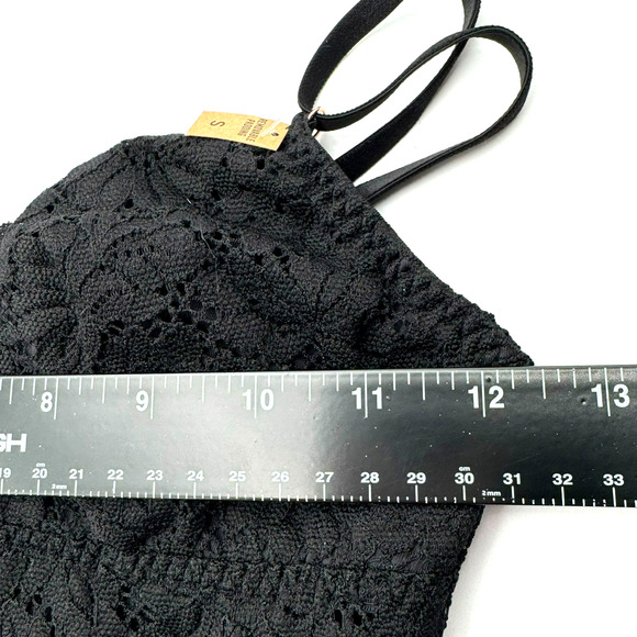 VICTORIA'S SECRET NWT Small Black Lace Wireless Lined Bustier Push Up Bralette - Picture 6 of 7